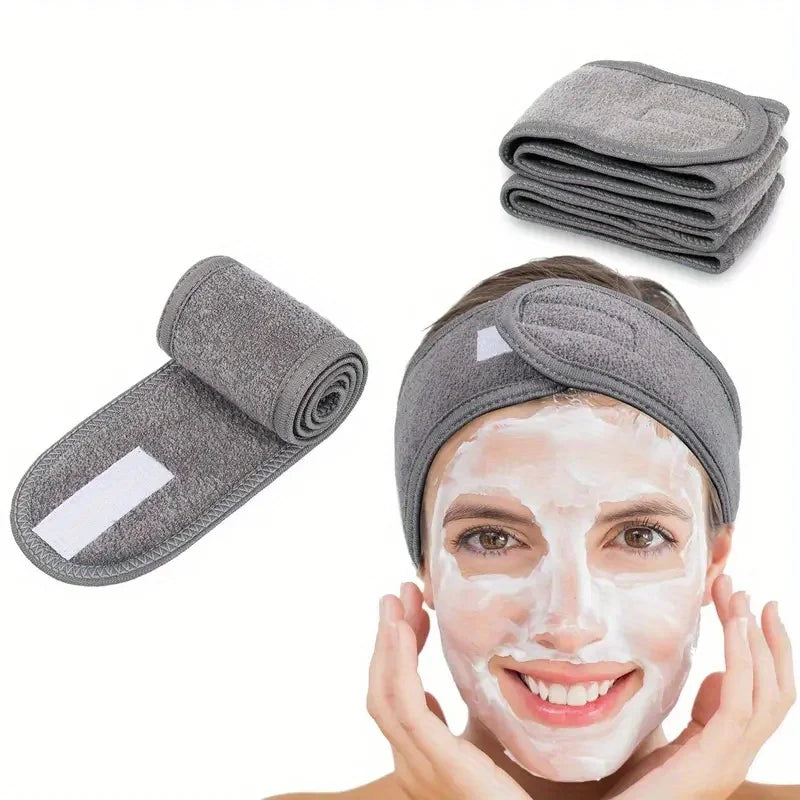 Spa & Skincare Adjustable Headband – Soft Makeup & Facial Head Wrap