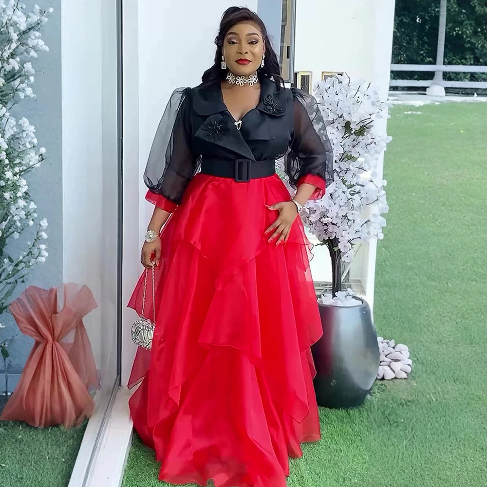 Luxury African Ankara Maxi Dress – Elegant Plus Size Wedding & Party Dress
