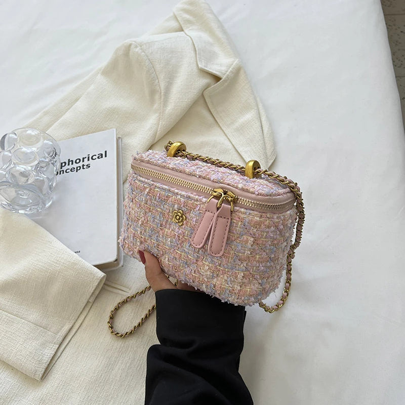 Luxury Tweed Crossbody Mini Handbag