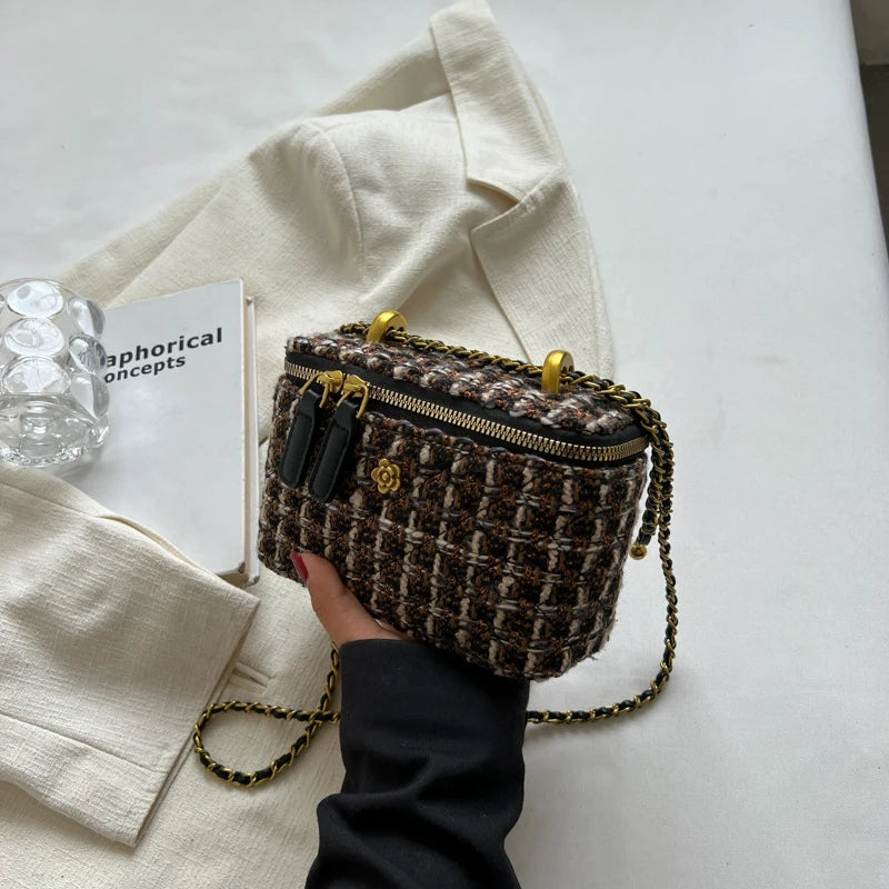 Luxury Tweed Crossbody Mini Handbag