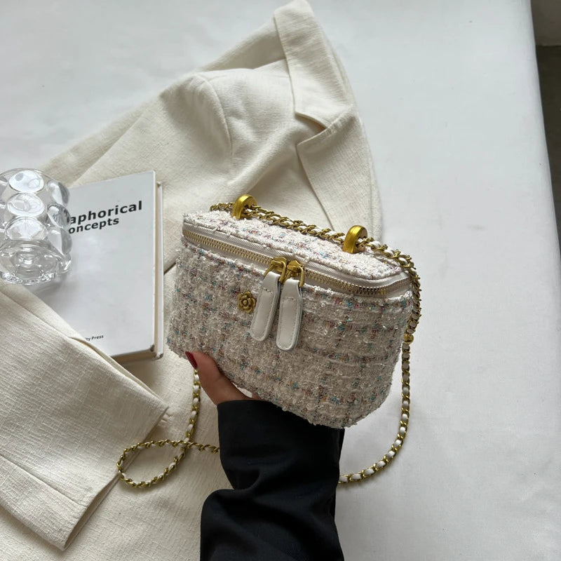 Luxury Tweed Crossbody Mini Handbag
