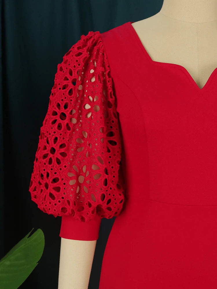 Elegant Red Evening Maxi Dress