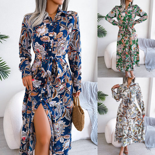 Elegant Floral Chiffon Maxi Dress – Women’s Summer Collection