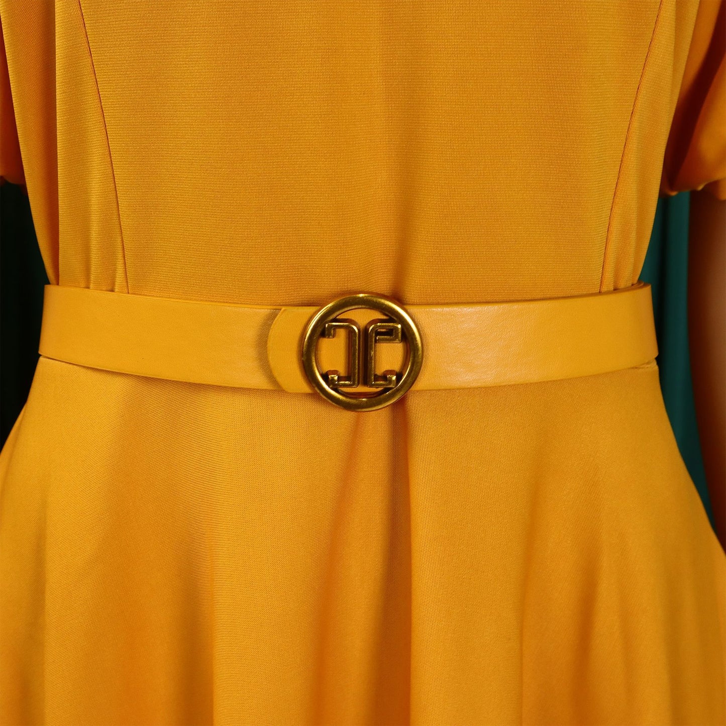 Elegant Summer Puff Sleeve Midi Dress with Belt