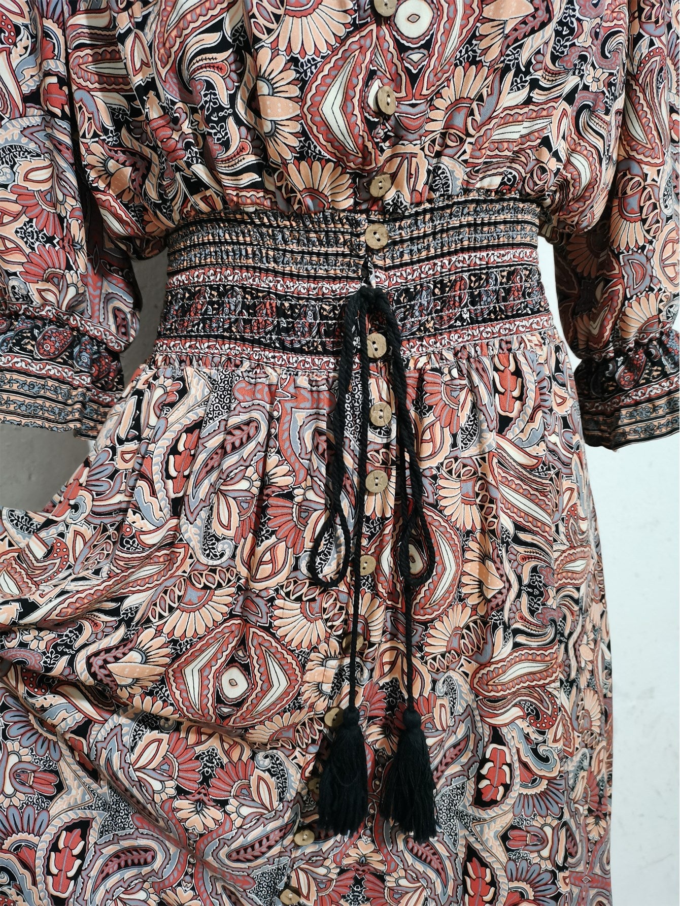 Elegant Bohemian Maxi Dress – Rayon Printed Vacation Dress