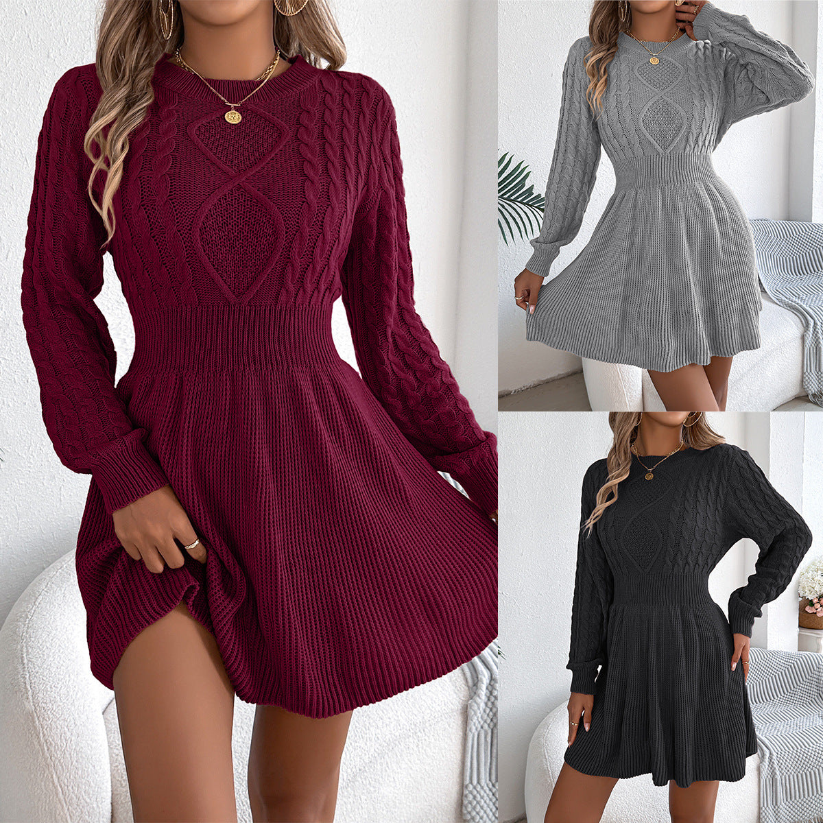 Sophia Elegant Long Sleeve Dress