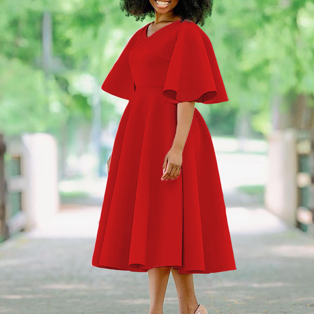 Grace V-Neck Elegant Dress