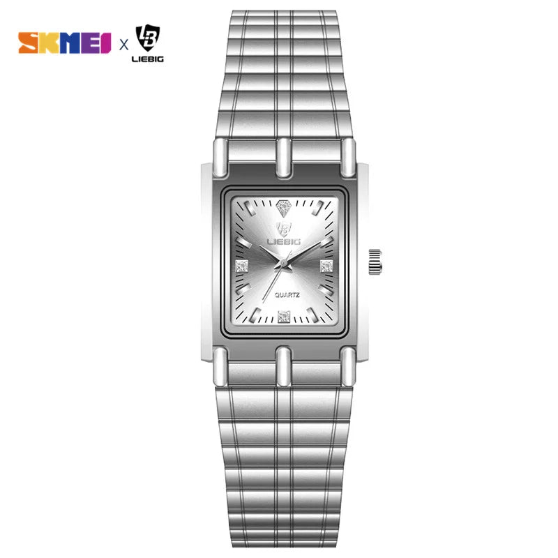 LIEBIG Luxury Gold Steel Bracelet Wristwatches Female Male Clock Golden Quartz Watch For Men Women Watches Relogio Masculino