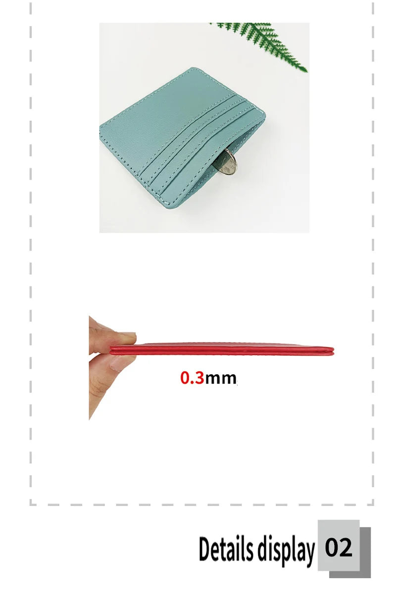PU Leather ID Card Case - Slim Multi-Slot Holder for Bank/Credit Cards