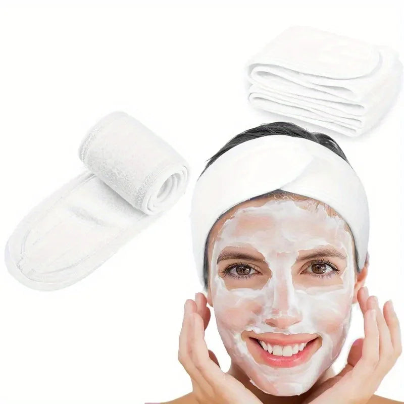 Spa & Skincare Adjustable Headband – Soft Makeup & Facial Head Wrap