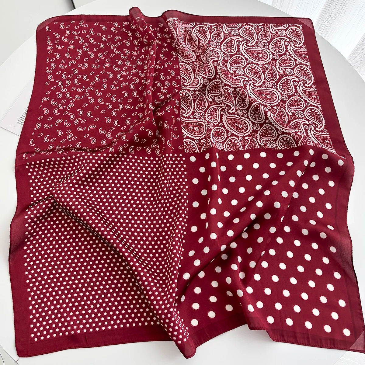 Luxury Printed Satin Square Scarf for Women