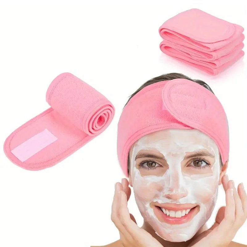 Spa & Skincare Adjustable Headband – Soft Makeup & Facial Head Wrap