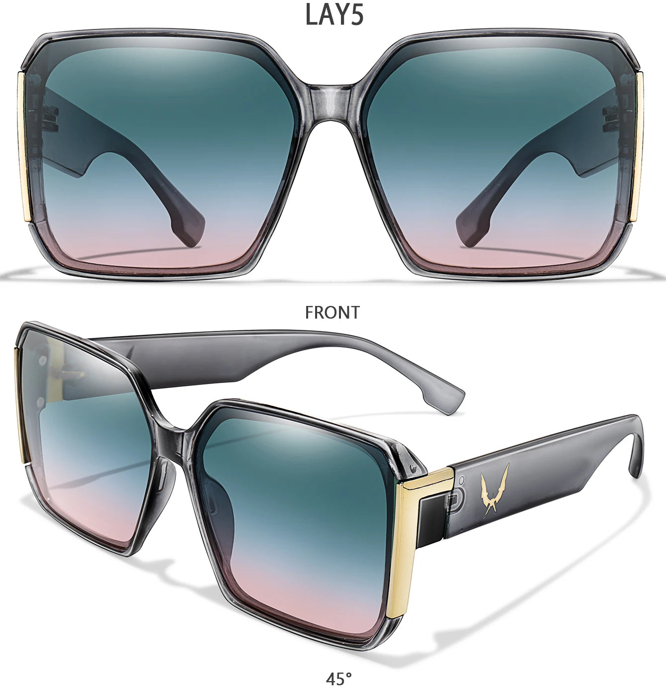 Luxury Vacation Sunglasses for Women and Men Trendy Street Square Shades with UV protection for Outdoor Hiking, Cycling Travel