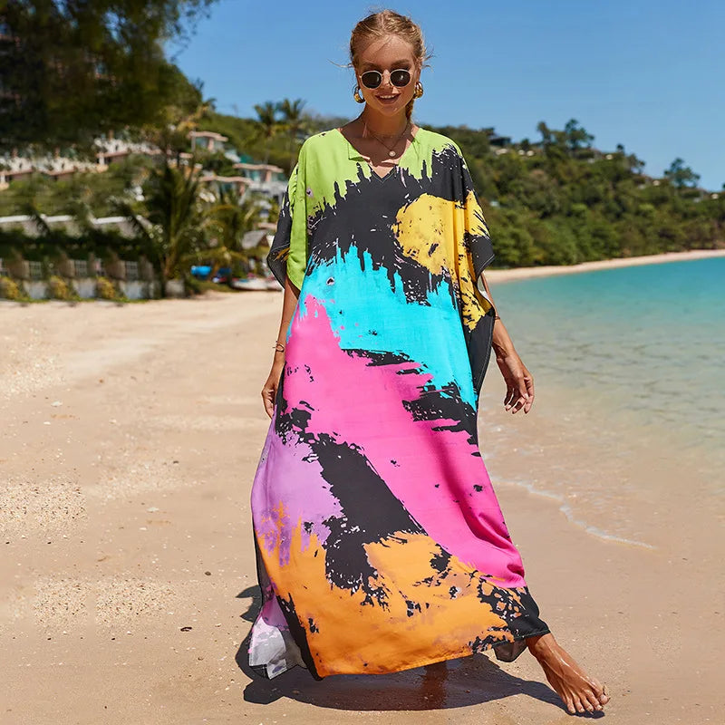 Gisy Luxury Beach Kaftan-Elegant Resort Cover-Up