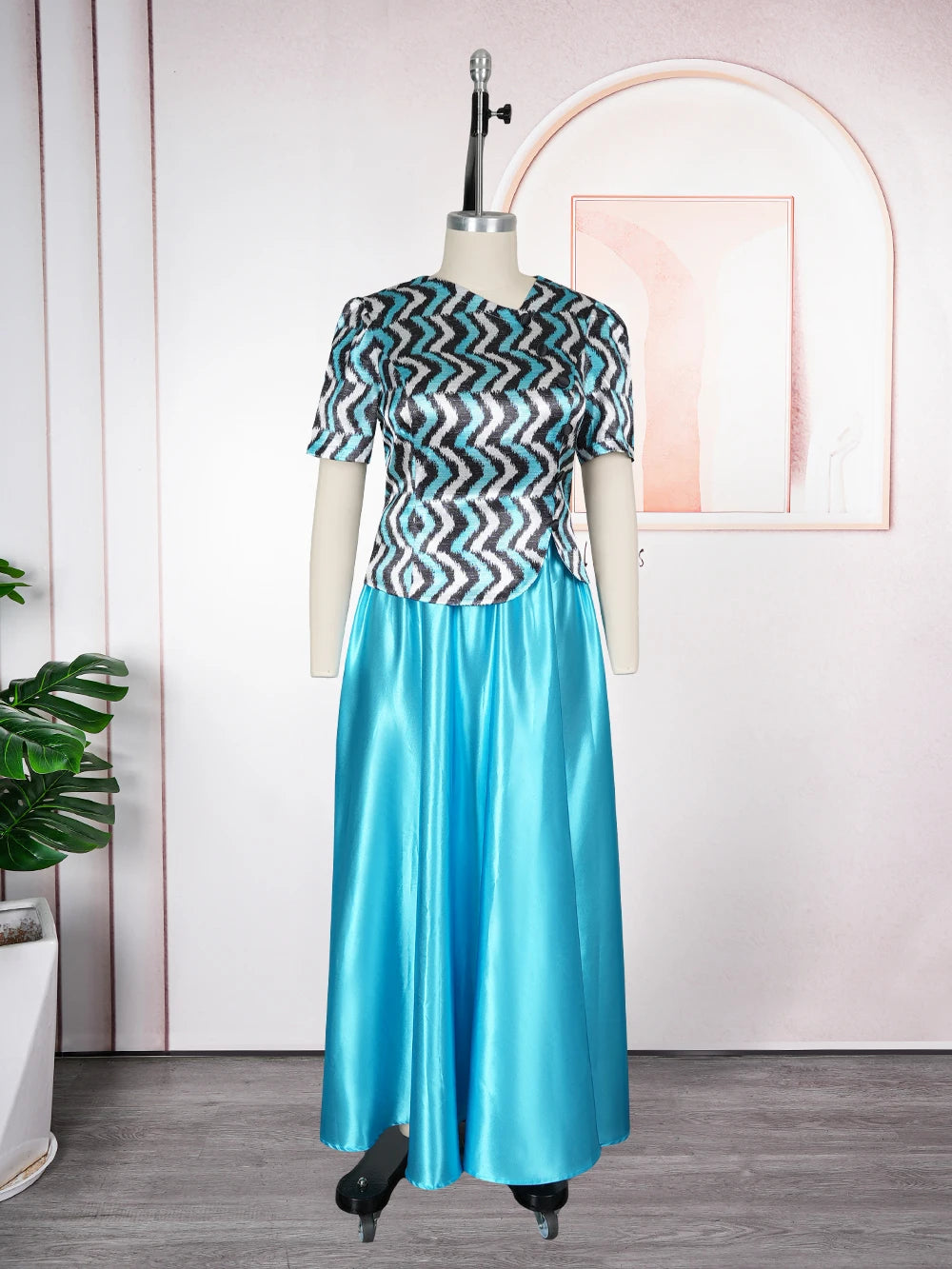 Luxury African Ankara Maxi Dress – Elegant Plus Size Evening & Wedding Dress