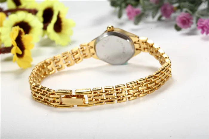 Golden Bracelet Watch For Women Small Dial Luxury Ladies Wristwatch Steel Elegant Quartz Female Clock Fashion Gift Reloj Mujer