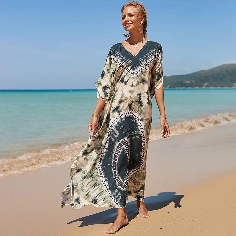 Gisy Luxury Beach Kaftan-Elegant Resort Cover-Up