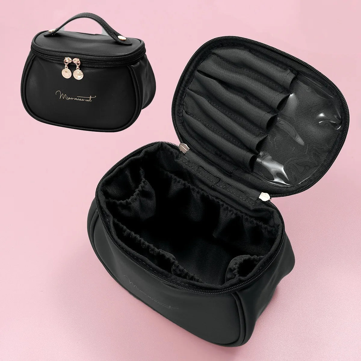 Women's Large-Capacity Portable High-End Waterproof Makeup Bag, Large Capacity PU Leather Wash Bag, Travel Cosmetics Storage Bag