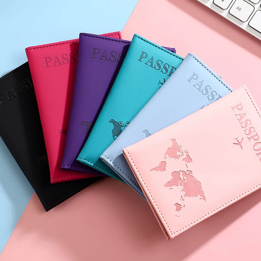 Stylish Travel Passport Cover, Multi-Card Slot for Tickets & Bank Cards, Lightweight Scratch-Resistant PU Material