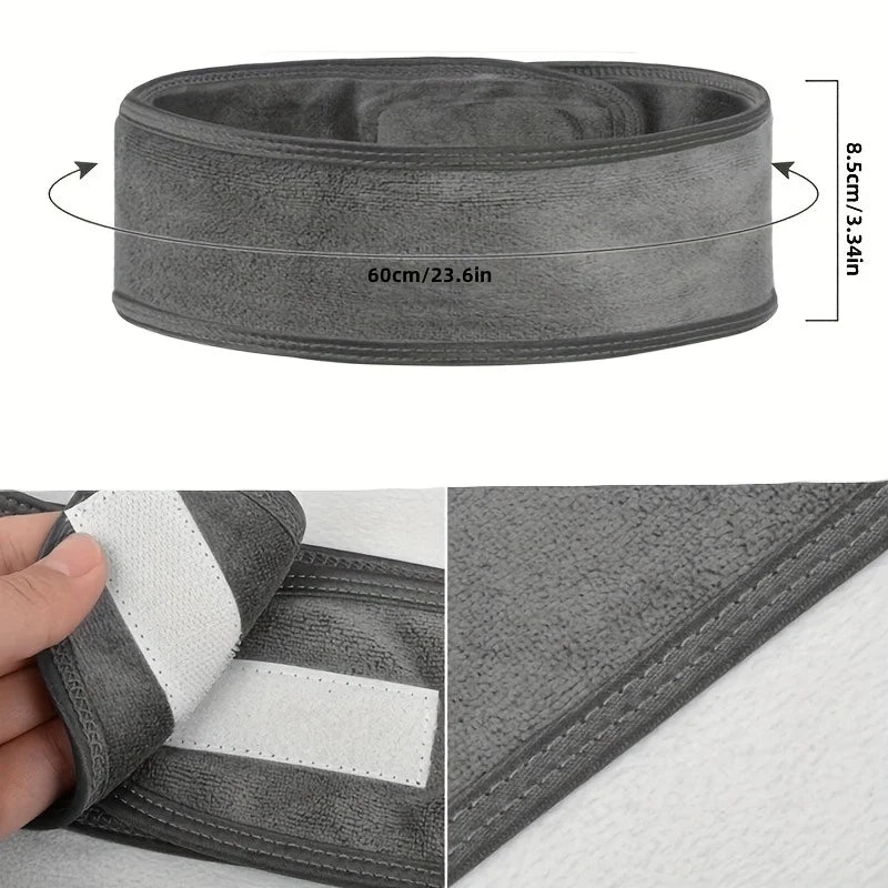 Spa & Skincare Adjustable Headband – Soft Makeup & Facial Head Wrap