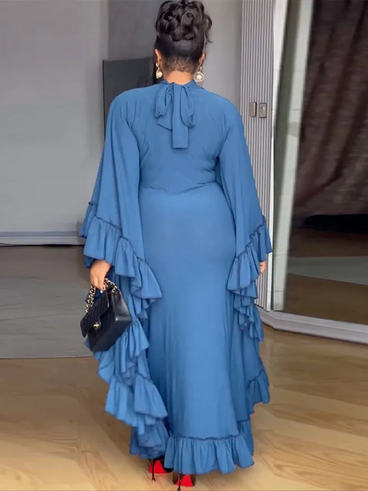 Luxury African Boubou Abaya Dress – Elegant Muslim Maxi Dress for Women