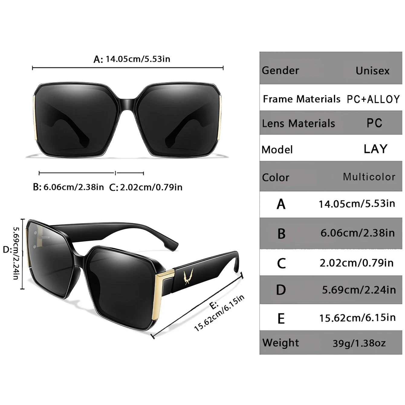 Luxury Vacation Sunglasses for Women and Men Trendy Street Square Shades with UV protection for Outdoor Hiking, Cycling Travel