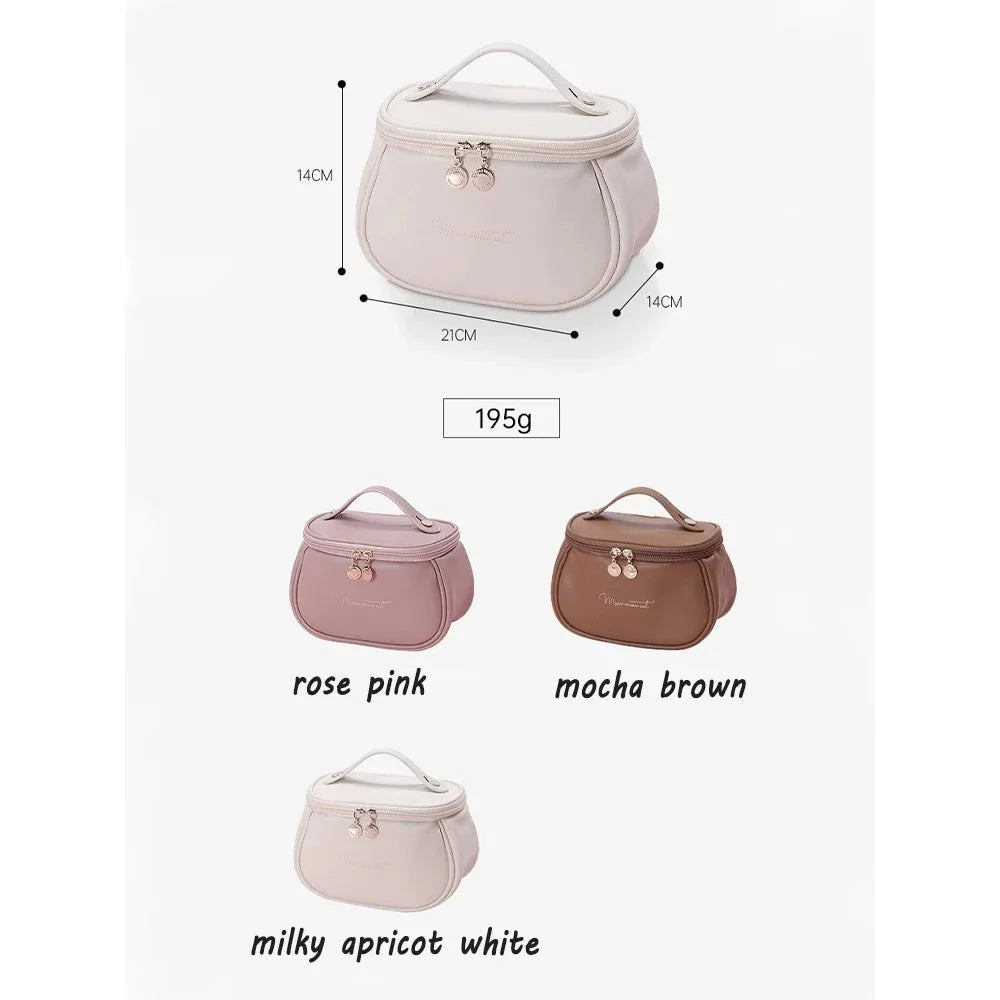 Women's Large-Capacity Portable High-End Waterproof Makeup Bag, Large Capacity PU Leather Wash Bag, Travel Cosmetics Storage Bag