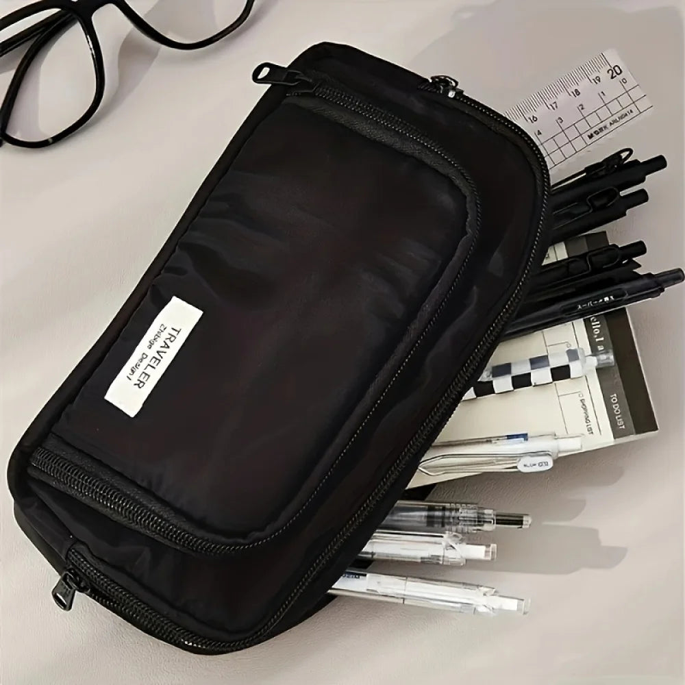 A Large-capacity Multi-layer Pencil Case, A Simple Multi-purpose Student Stationery Box And Makeup Storage Bag