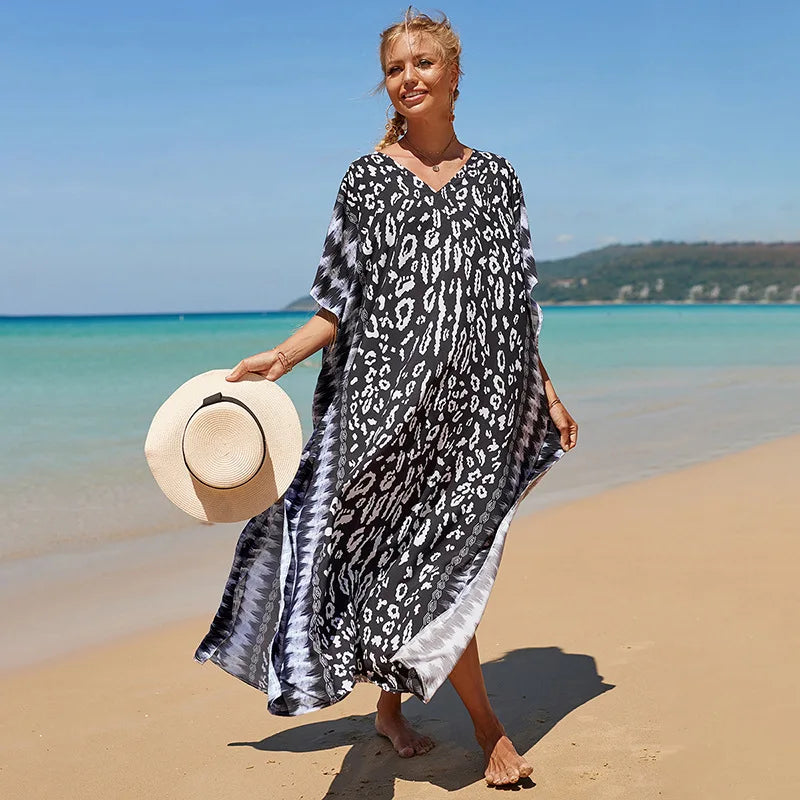 Gisy Luxury Beach Kaftan-Elegant Resort Cover-Up