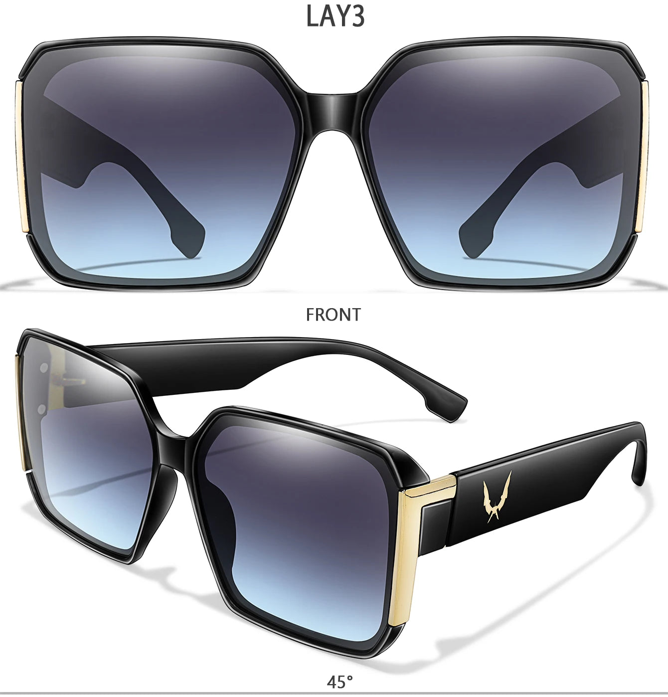 Luxury Vacation Sunglasses for Women and Men Trendy Street Square Shades with UV protection for Outdoor Hiking, Cycling Travel