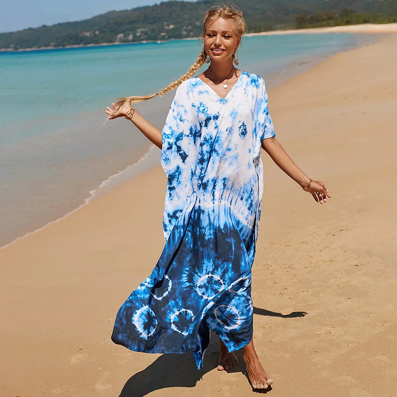 Gisy Luxury Beach Kaftan-Elegant Resort Cover-Up