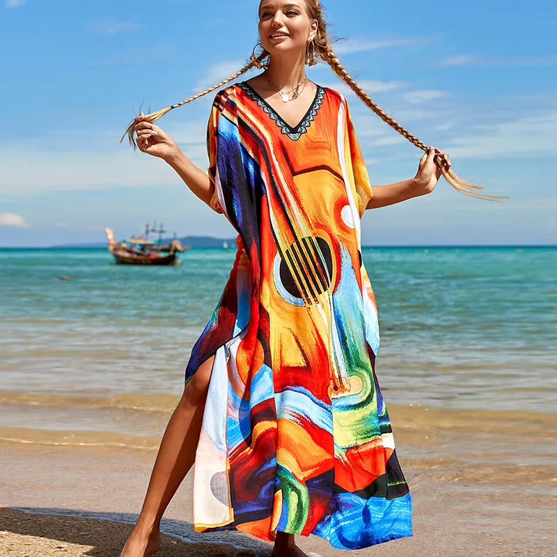 Gisy Luxury Beach Kaftan-Elegant Resort Cover-Up