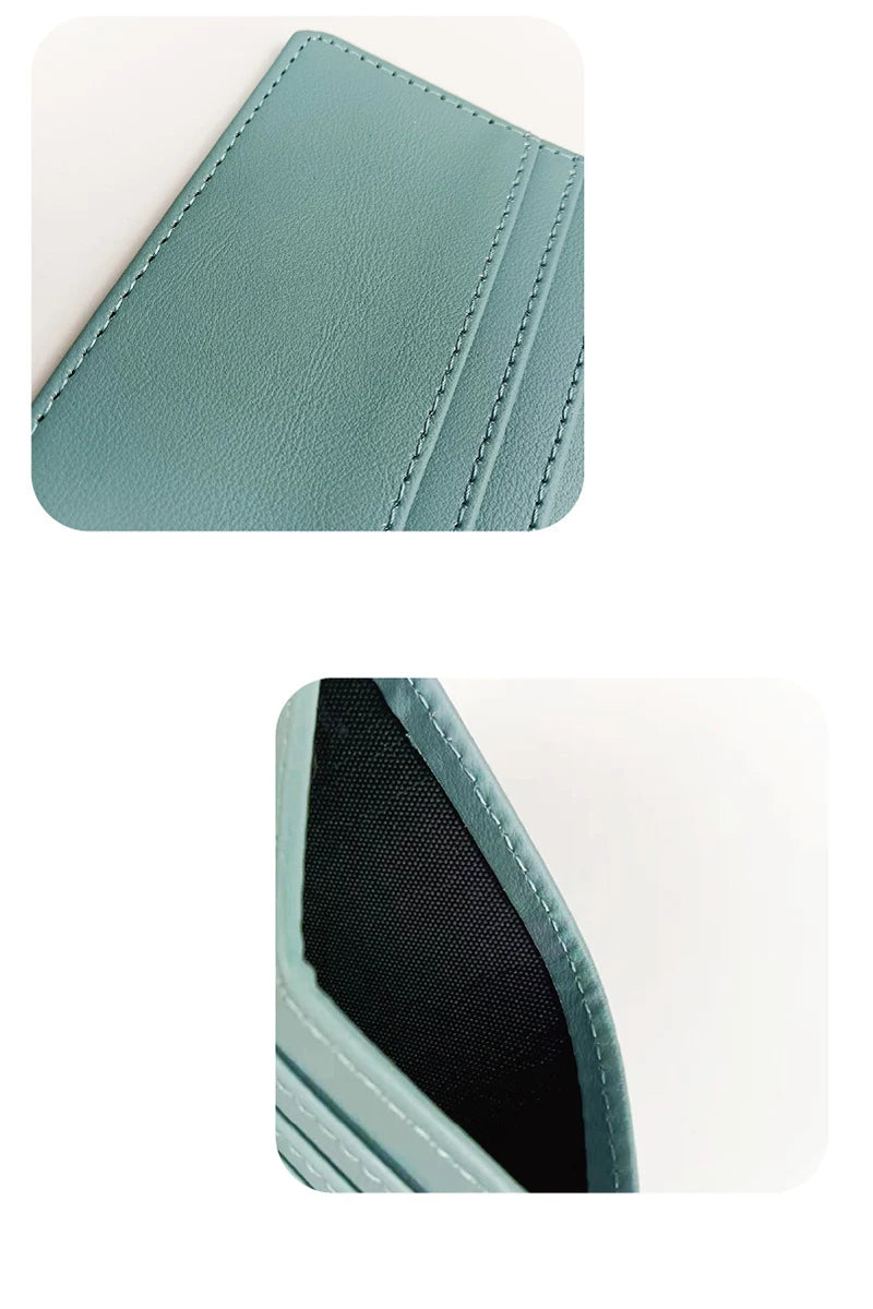 PU Leather ID Card Case - Slim Multi-Slot Holder for Bank/Credit Cards