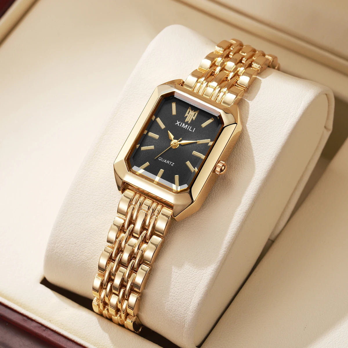 Luxury Women Watches Fashion Rectangle Ladies Steel Band Quartz Watch Reloj Mujer Relogio Feminino Girls Clock Gift
