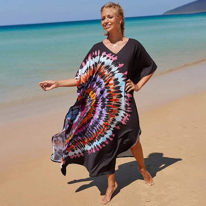 Gisy Luxury Beach Kaftan-Elegant Resort Cover-Up