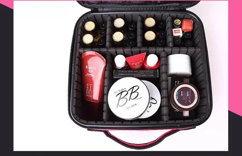 New Makeup Bag for Women Travel Waterproof Necessary Beauty Brush Embroidery Tool Storage Cosmetic Case Professional Makeup Box