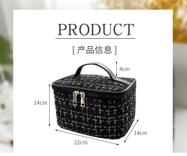 2026 New Women's Bag Knitted Style Makeup Bag Portable Portable Portable Makeup Bag Fashionable Large Storage Bag BX100