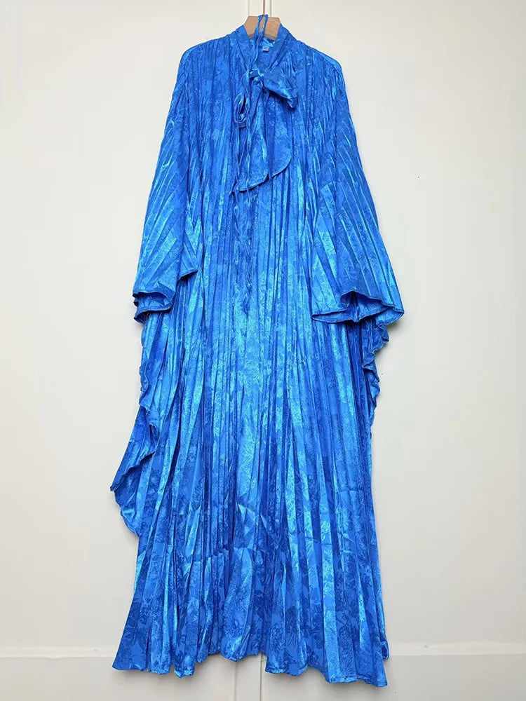Elegant Floral Maxi Dress – Batwing Sleeve Boho Robe for Women
