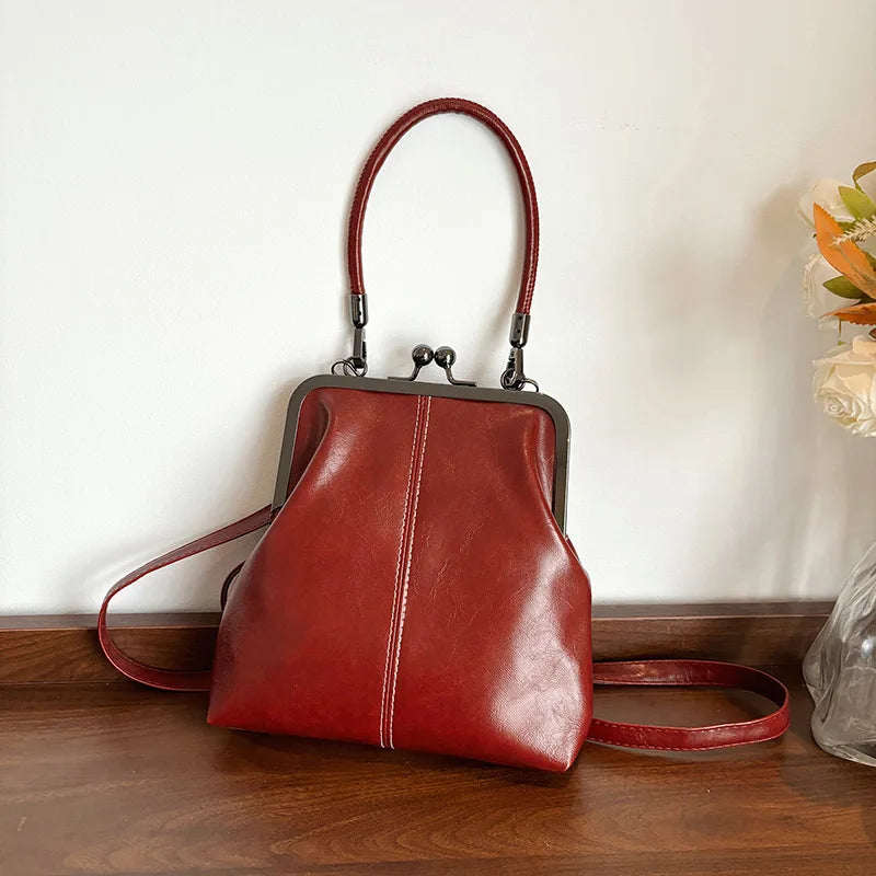 Vintage Style Women Handbag Brown Versatile Designer Shoulder Bag PU Leather Ladys Shell Purses Crossbody Bags
