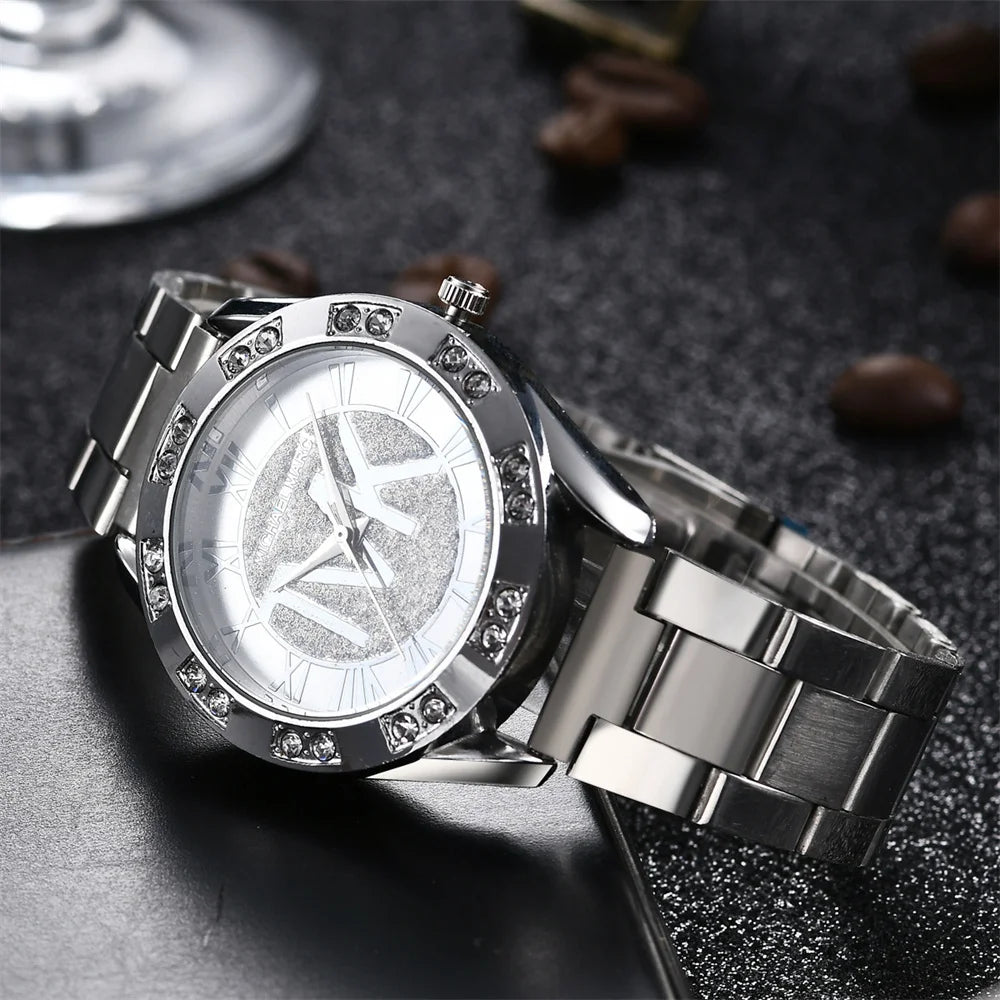Luxury Women's Watch Fashion 2025 Diamonds TVK Quartz Watch Business Stainless Steel Gold Ladies Clock Gift Wristwatch