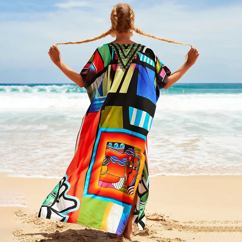 Gisy Luxury Beach Kaftan-Elegant Resort Cover-Up