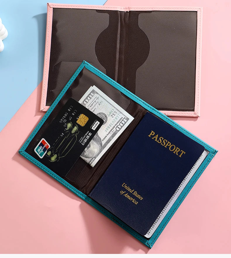 Stylish Travel Passport Cover, Multi-Card Slot for Tickets & Bank Cards, Lightweight Scratch-Resistant PU Material