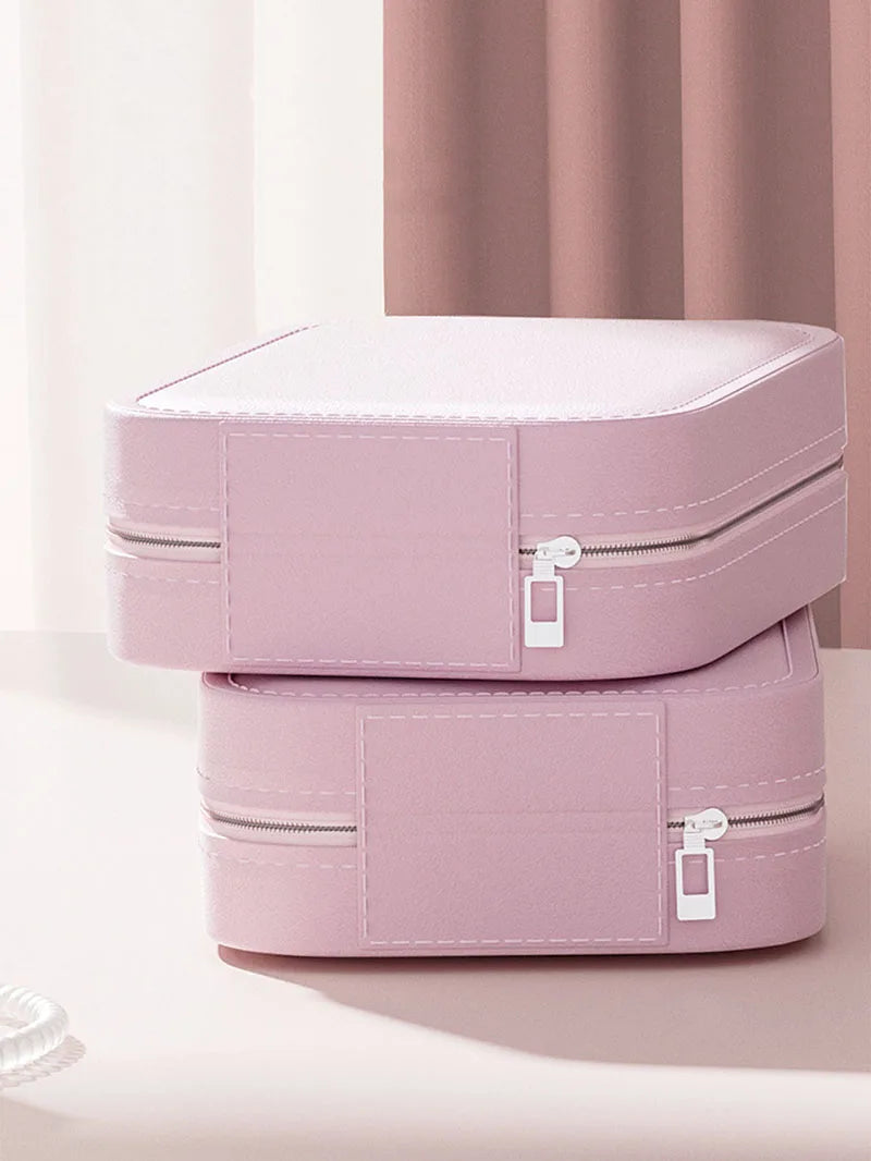 LED Makeup Bag With Mirror For Women Portable Cosmetic Storage Bag Small Lipstick Brush Wireless Makeup Box With Light
