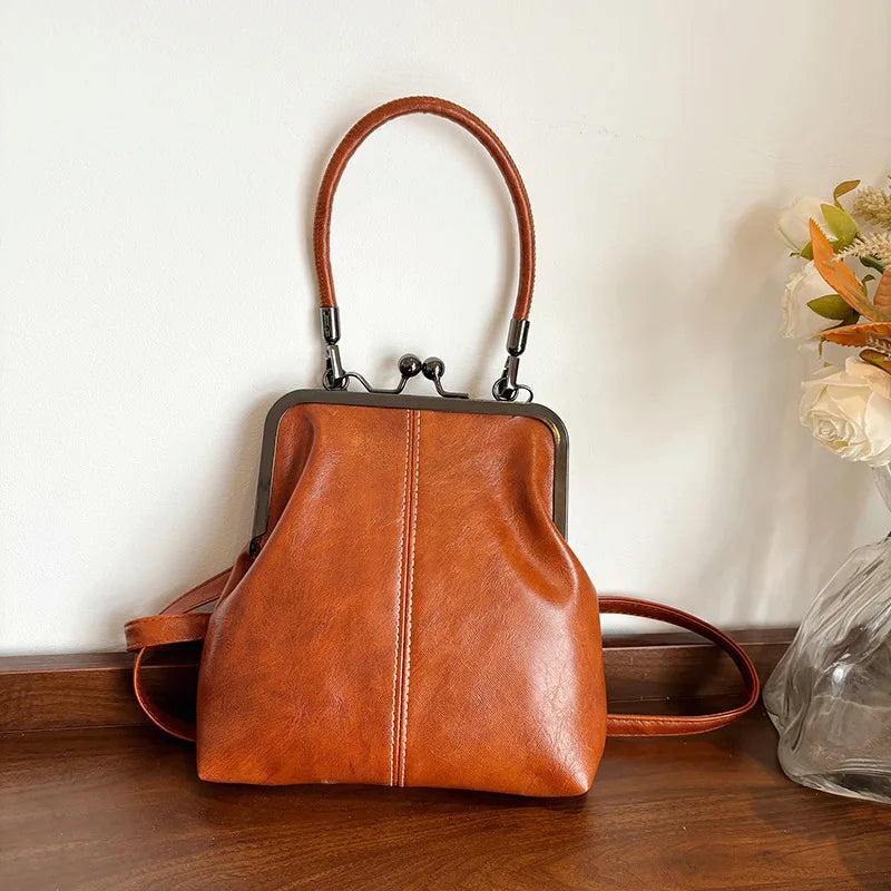 Vintage Style Women Handbag Brown Versatile Designer Shoulder Bag PU Leather Ladys Shell Purses Crossbody Bags