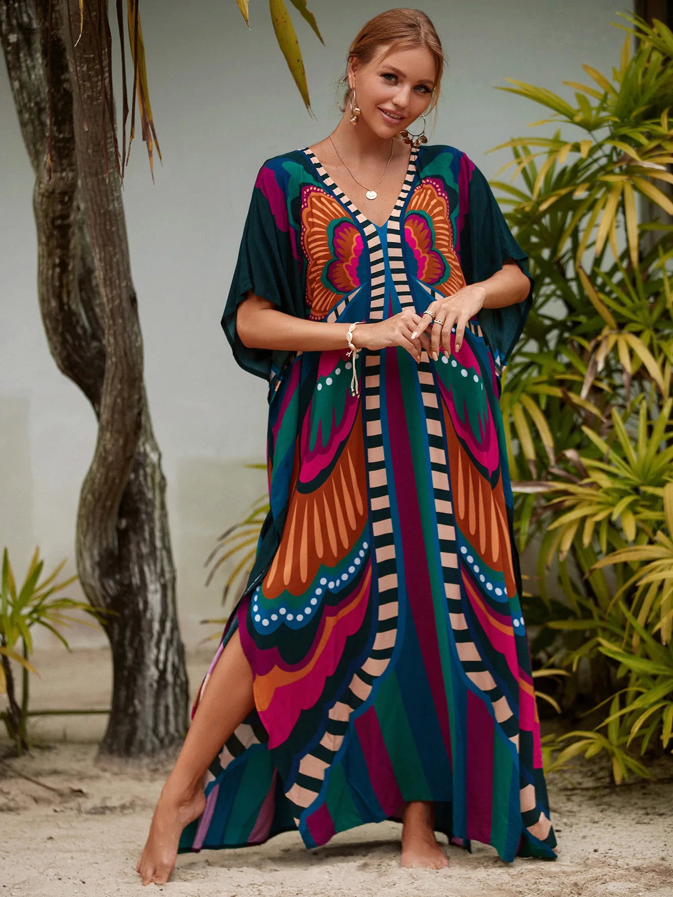 Gisy Luxury Beach Kaftan-Elegant Resort Cover-Up