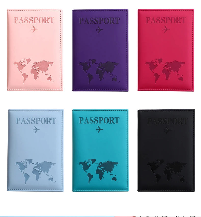Stylish Travel Passport Cover, Multi-Card Slot for Tickets & Bank Cards, Lightweight Scratch-Resistant PU Material