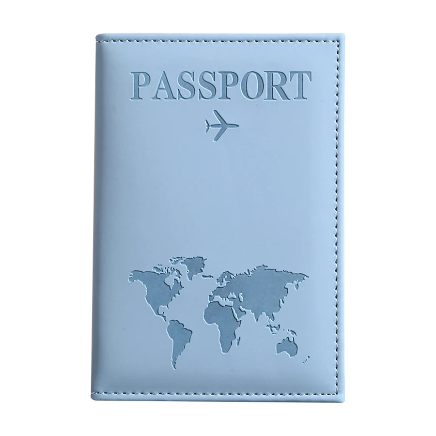 Stylish Travel Passport Cover, Multi-Card Slot for Tickets & Bank Cards, Lightweight Scratch-Resistant PU Material