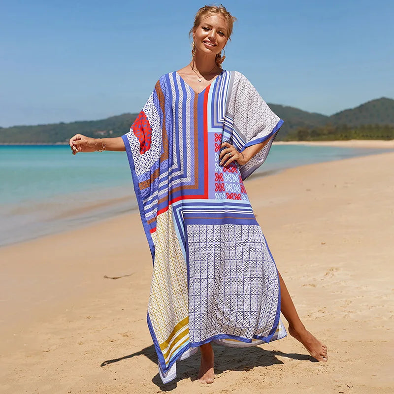 Gisy Luxury Beach Kaftan-Elegant Resort Cover-Up
