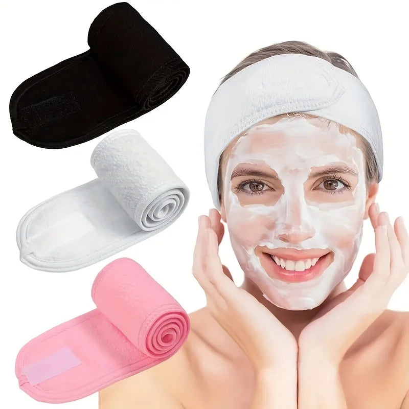 Spa & Skincare Adjustable Headband – Soft Makeup & Facial Head Wrap
