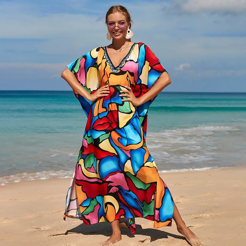 Gisy Luxury Beach Kaftan-Elegant Resort Cover-Up